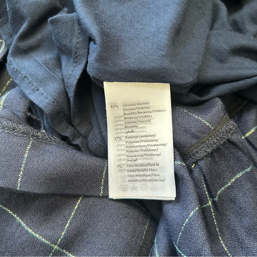 Mayoral Girls Navy Blue And Gold Check Dress, Size 8 - Picture 10 of 12